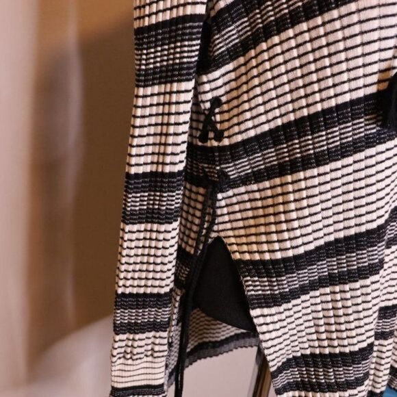 Derek Lam 10 Crosby Silk Cashmere Knit Striped Knit Lace Up Top Sz XS - Picture 7 of 8